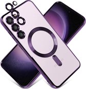DMP Magnetisch telefoonhoesje geschikt voor Samsung Galaxy S23 - Geschikt voor MagSafe - TPU - Camerabescherming - Paars - ZT Accessoires