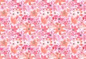 Fotobehang - Vlies Behang - Roze Bloemen - Bloemetjes - 368 x 280 cm