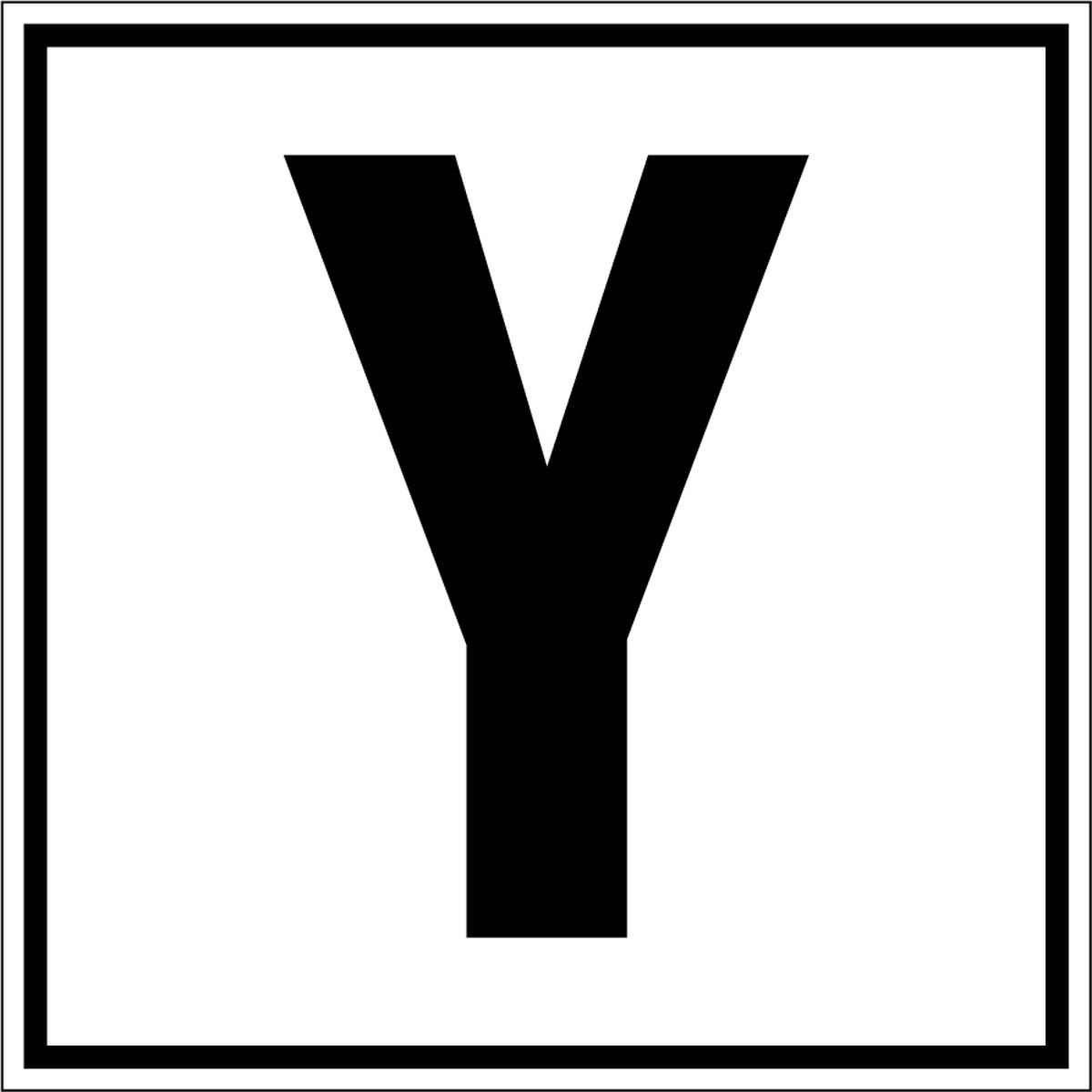Letter bord A-Z, per stuk Letter Y 400 x 400 mm