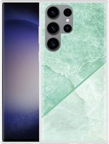 Cazy Hoesje geschikt voor Samsung Galaxy S23 Ultra Green Marble