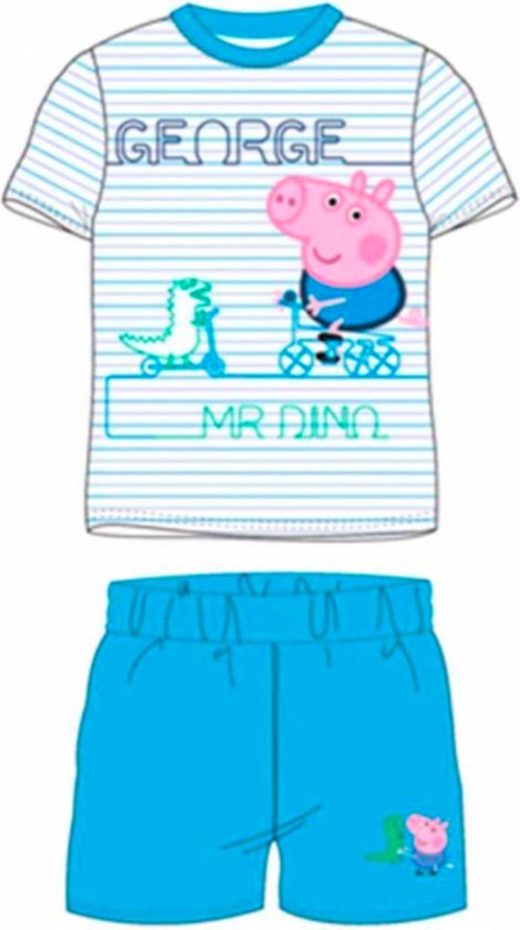 Foto: Peppa pig george pyjama lichtblauw maat 128 8 jaar