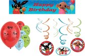 Amscan - Bing Bunny - Paquet de décoration - Ballons - Guirlande - Pendentifs tourbillonnants au plafond - Décoration - Fête d'enfants.