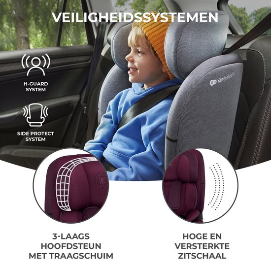 Kinderkraft ONETO3 I-SIZE Autostoel - 76-150 cm - Met Isofix - Groep 1/2/3 - Rood van Merkloos — afbeelding 4