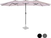 VONROC Premium Parasol Iseo - 460x270cm – Dubbele parasol – Duurzaam - UV werend doek - Beige – Incl. beschermhoes
