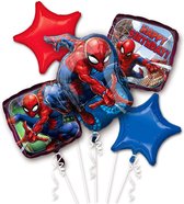 Amscan – Spiderman – Ballon set – 5-Delig – Helium ballon – Folieballon - Happy Birthday – Versiering - Kinderfeest.