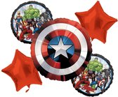 Amscan – The Avengers – Ballon set – 5-Delig – Helium ballon – Folieballon – Versiering - Kinderfeest.