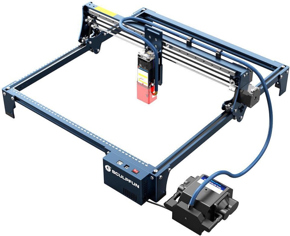 SCULPFUN Air Assist 30 L/min Luchtpomp Voor Lasergraveermachine - Rookverwijdering, Instelbare Snelheid, Geruisloos