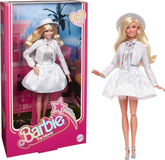 Barbie Film Pop: Margot Robbie in Blauwe Ruitjes!