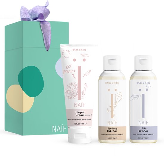 Naïf - Newborn Essentials Geschenkset - 3 producten - Baby's & kinderen - met Natuurlijke Ingrediënten - Cadeauverpakking