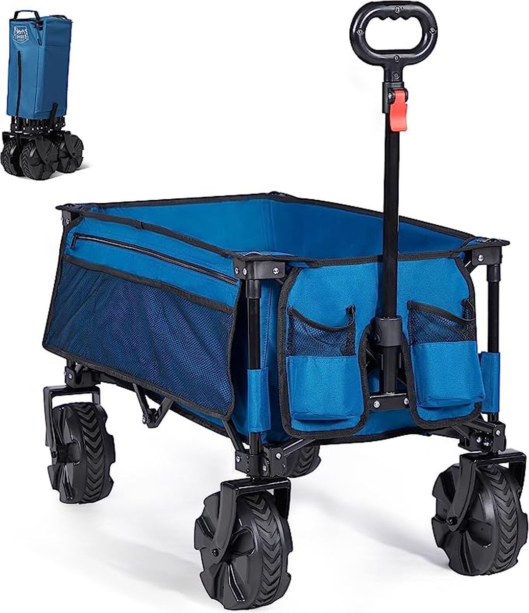 LifeGoods Chariot Pliable Enfant - Chariot De Transport - De Jardin -  Chariot De Plage - Chariot - roulettes Pivotantes - 2 Stands Capacité De  Charge 70KG - Bleu : : Jeux et Jouets