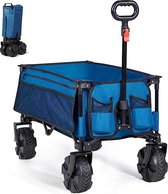 Trolley Kamping Portabel /Opvouwbare trolley op wielen met verstelbare handgreep, voor strand, buiten, picknick, festival, tuin, zwaar belastbaar, Bolderkar