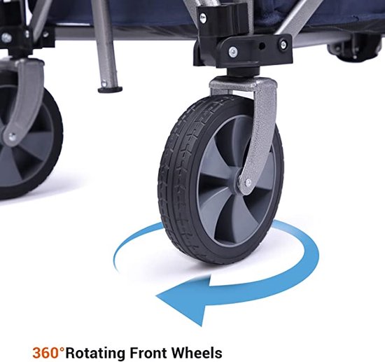 Trolley Kamping Portabel /Opvouwbare trolley op wielen met verstelbare handgreep, voor strand, buiten, picknick, festival, tuin, zwaar belastbaar, Bolderkar — afbeelding 3