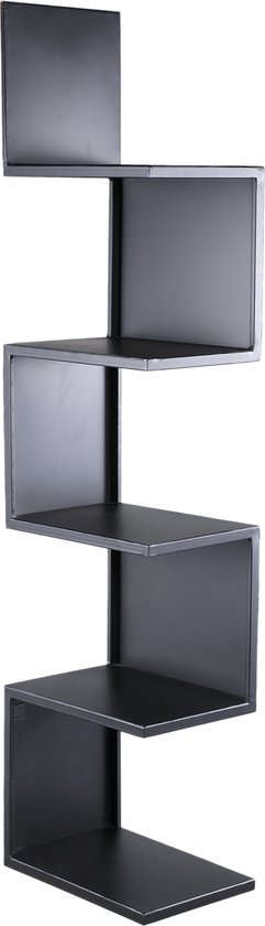 PTMD Duane Black steel wall rack squared corners