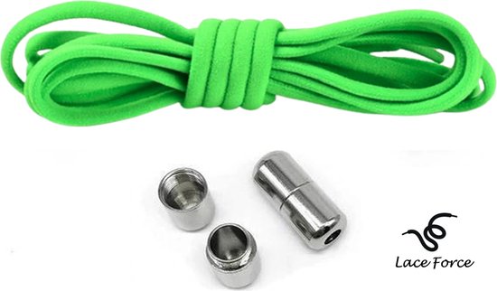 Lace Force® veters - (groen) - niet strikken - elastische veters zonder strikken - no tie - schoenveters - sportveters - rond - schoenveters - kinderveters