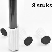Stoelpoot beschermers - Stoelpoot sokken - Vloerbeschermer - Stoelpootdoppen - Wit/zwart - 8 stuks