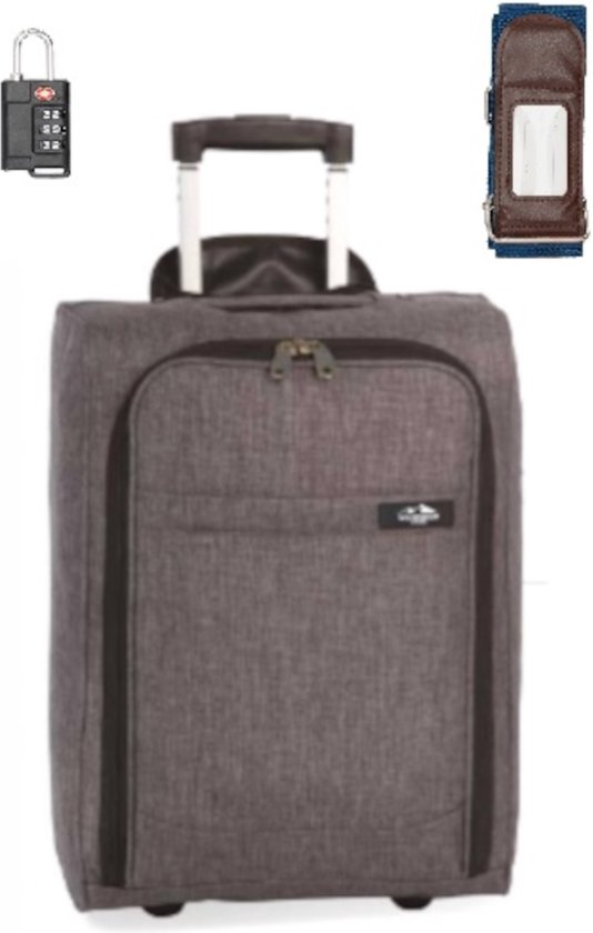 Handbagage Koffer 50x35x25 + TSA cijferslot & Kofferriem | bol.com
