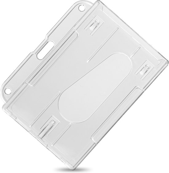 Plastic pashouder – kaarthouder – bevestiging op lange zijde – hard plastic - transparant