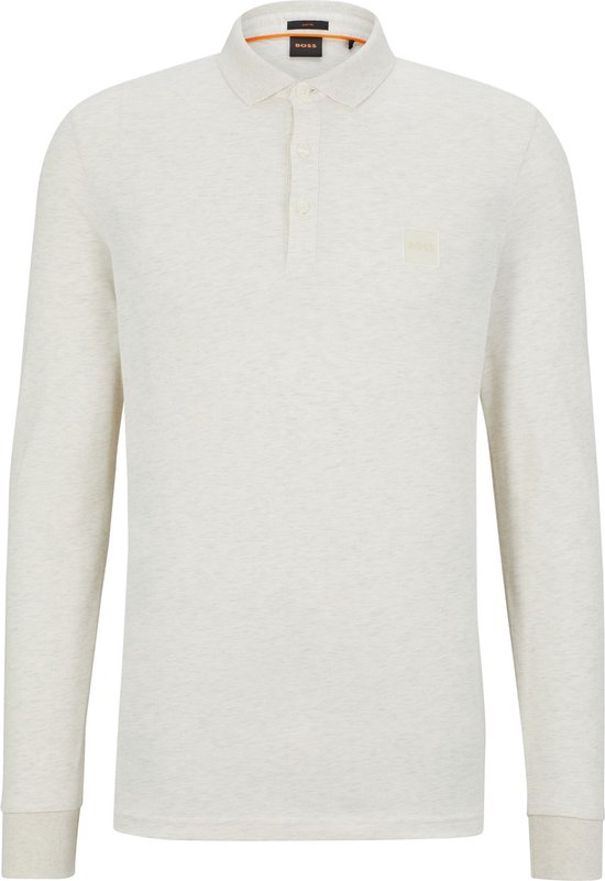 BOSS - Passerby Polo Lichtbeige Melange - Slim-fit - Heren Poloshirt