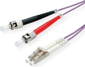 VALUE F.O. kabel 50/125µm OM4, LC/ST, violet, 1 m