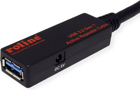 ROLINE USB 3.2 Gen 1 Actieve Repeater kabel, zwart, 15 m | bol