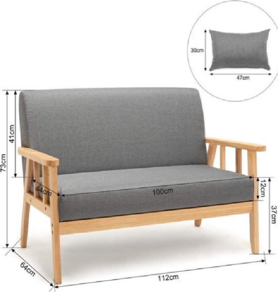 2 zitsbank Ridgway antraciet basic comfort
