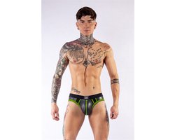 Mister b neoprene jock brief black neon green xs