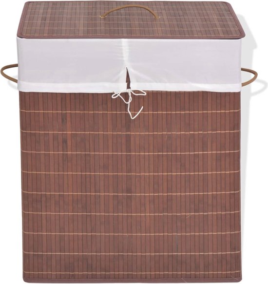 vidaXL - Wasmand - rechthoekig - bamboe - bruin