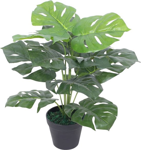 vidaXL - Kunstplant - met - pot - monstera - 45 - cm - groen