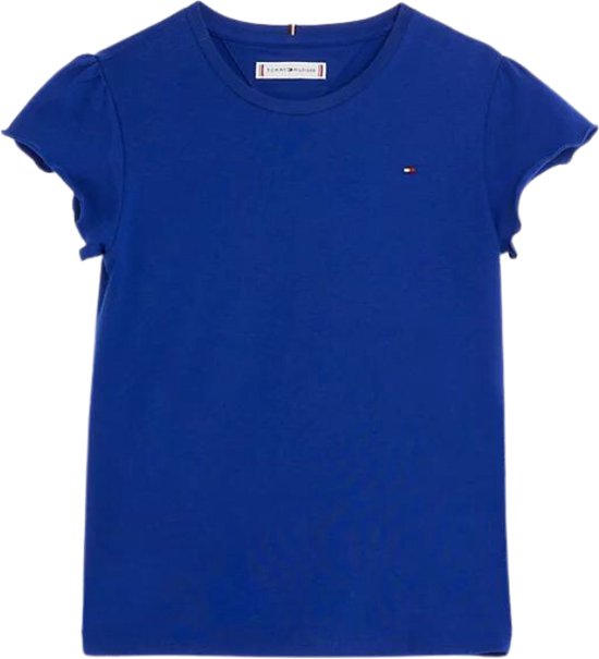 Tommy Hilfiger Essential Ruffle Sleeve T-Shirt Blauw - Kids - Girls - 12 Jaar