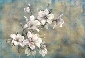 Fotobehang - Magnolia Schildering - Bloemen - wit - kunst - vliesbehang - 254 x 184 cm
