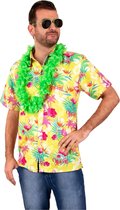 Toppers - Hawaii shirt/blouse - Verkleedkleding - Heren - Tropische bloemen - geel 50