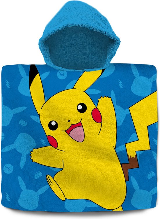 Pokemon bad cape/poncho - 60 x 120 cm - katoen - voor kinderen