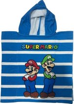 Super Mario badponcho - 100 x 50 cm. - Mario Bros poncho handdoek - sneldrogend