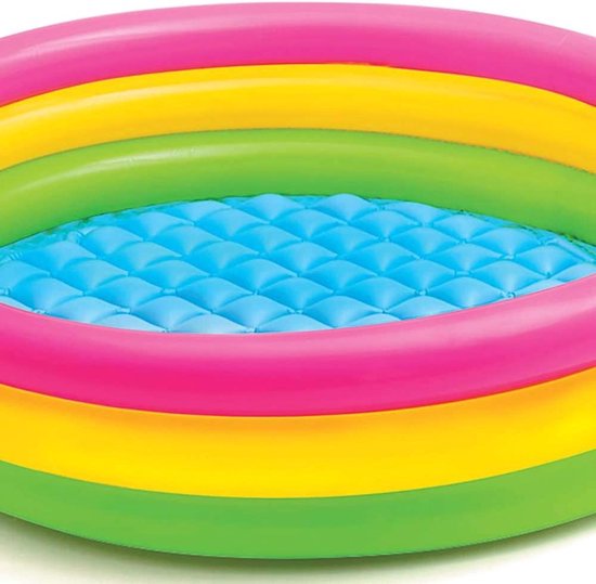 Sunshine Smile Opblaasbaar Kinderzwembad – PVC – Geschikt Voor Binnen & Buiten – Inklapbaar & Draagbaar – Ideaal Voor Zomerplezier & Zandbak