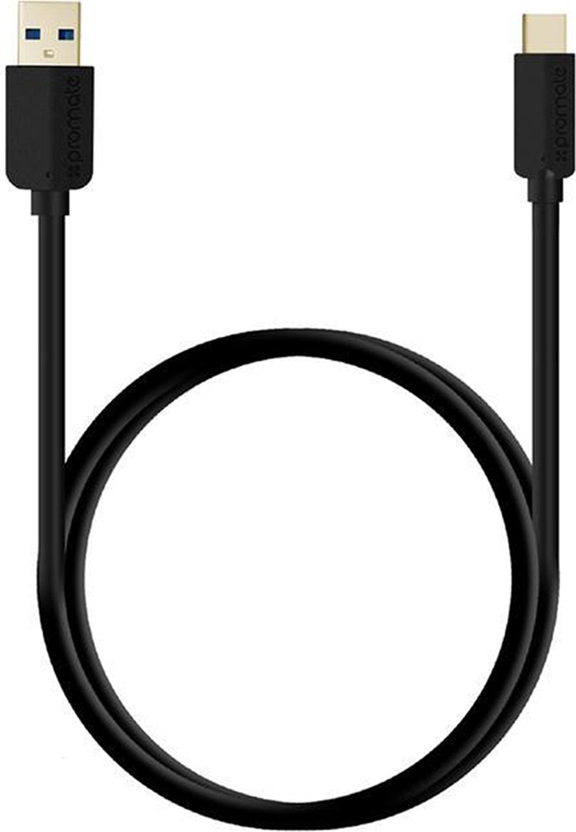 NÖRDIC USBC-N1010 - USB C 2.0 USB A kabel 480Mbps - 5 Meter - Zwart