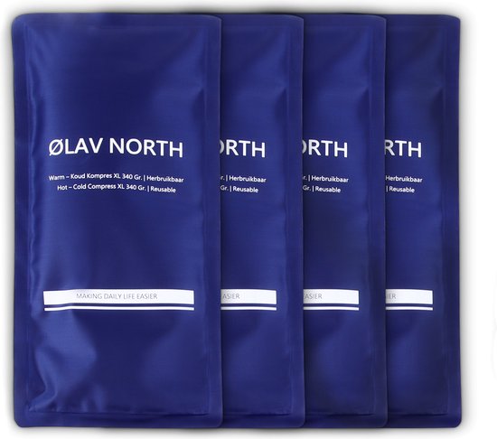 ØLAV NORTH - Hot & cold pack - 4 XL gelpacks - Herbruikbaar - Warm & koud kompres - 340 gram p.s.