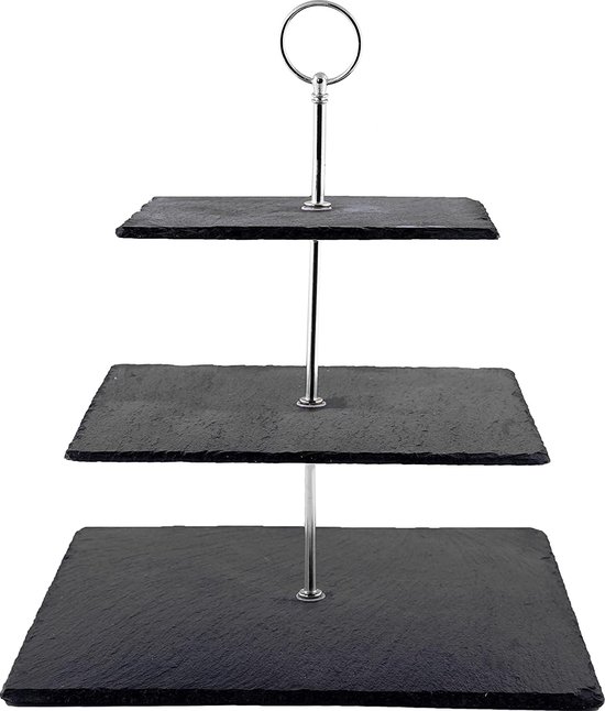 Achat Présentoir à Gâteau Argenté 3 niveaux 50 cm en gros