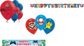 Amscan – Super Mario – Versierpakket – Letterslinger – Folie banner - Ballonnen – Versiering - Kinderfeest.