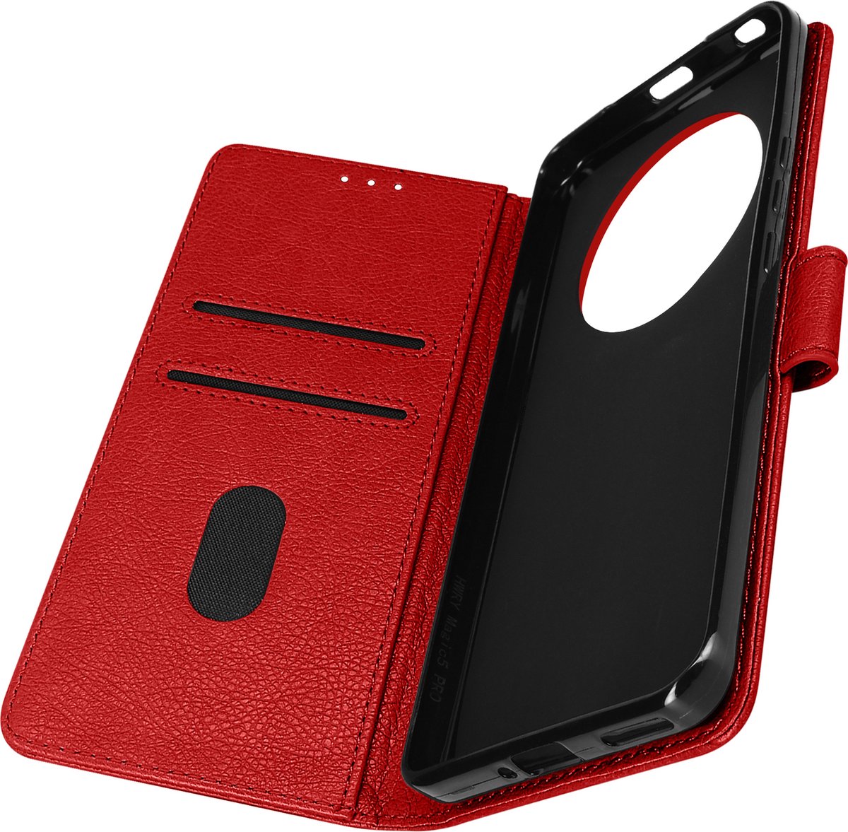 Hoes geschikt voor Honor Magic 5 Pro Portemonnee/Videohouder Rood