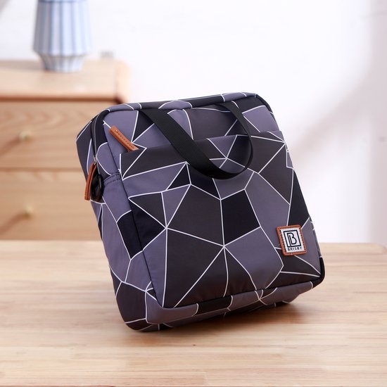 Brisby 4 Laags Geïsoleerde Koeltas - Lunchtas 7 liter - Abstract Grijs en Zwart