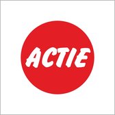 Sticker - "ACTIE" - Etiketten - Fluor Rood - 35mm - 500 Stuks - Signaal