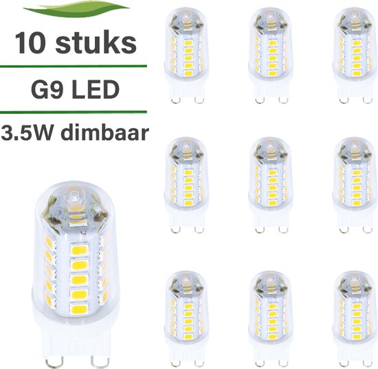 G9 ledlamp - 10-pack - 3.5W - Dimbaar - 2700K warm wit - 300 lumen - Vervangt 25/30W - 17 mm x 50 mm