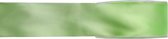 1x Hobby/decoratie groene satijnen sierlinten 1,5 cm/15 mm x 25 meter - Cadeaulint satijnlint/ribbon - Striklint linten groen