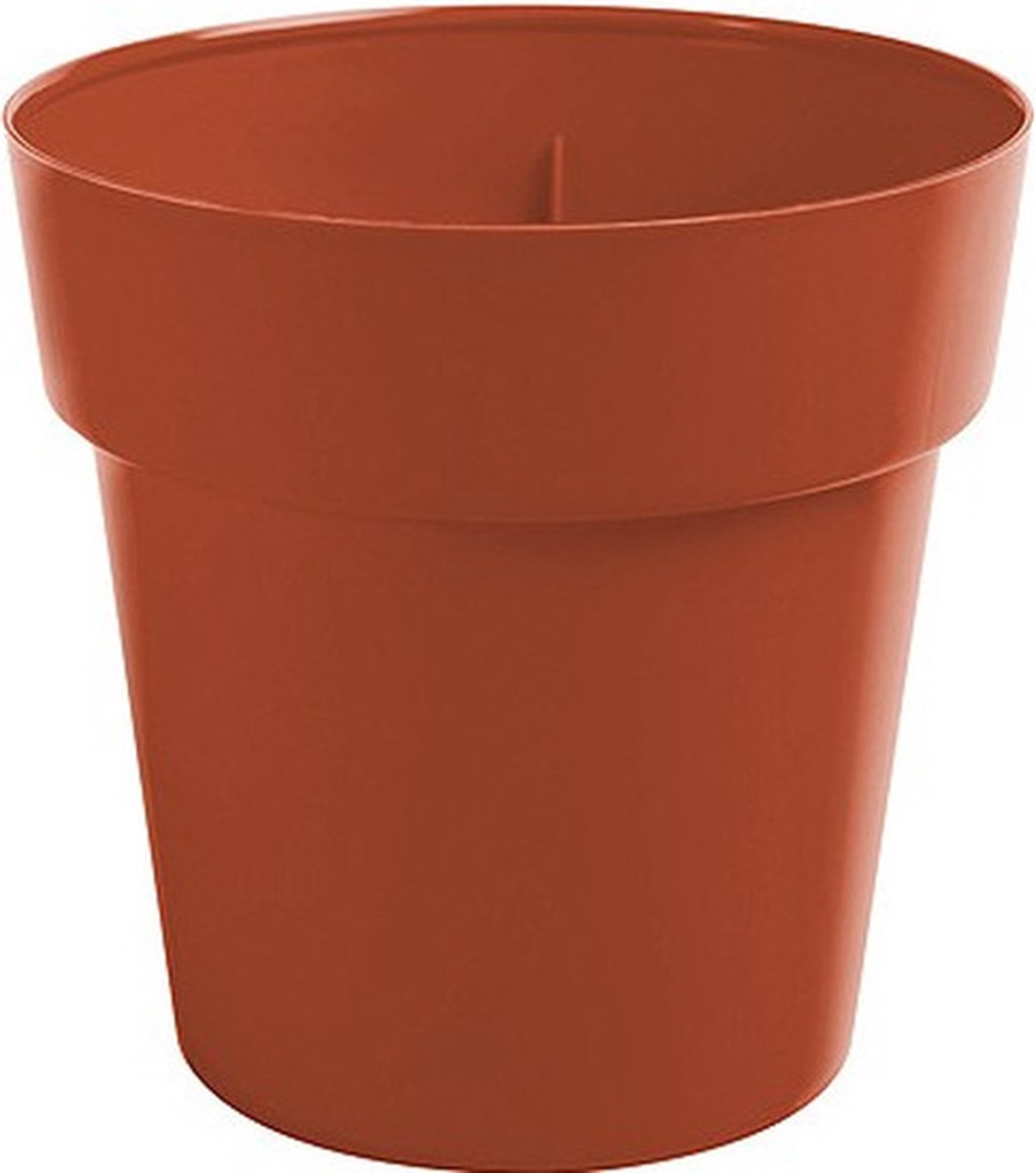 Terracotta ronde plantenpot/bloempot Melisa 25 cm kunststof - Onbreekbare plantenbakken/bloembakken - Tuin decoraties