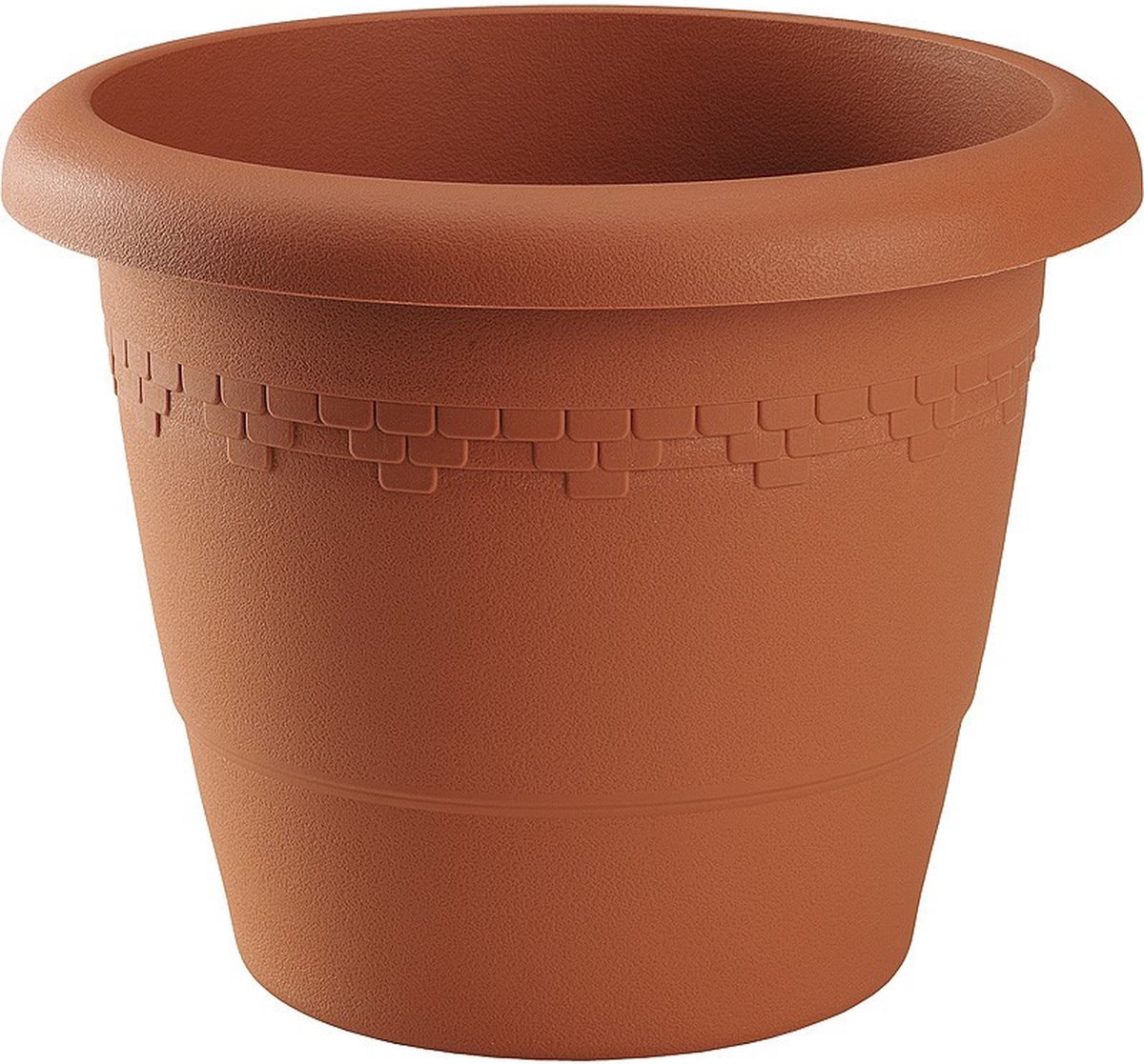 Hega Hogar Bloempot/plantenpot - D30 cm x H24 cm - terra cotta kunststof - Buiten gebruik