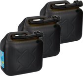 4x Jerrycans/benzinetanks 10 liter zwart - Voor diesel en benzine - Brandstof jerrycan/benzinetank