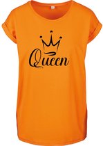 T-Shirts Dames Queen-Oranje - Zwart-S