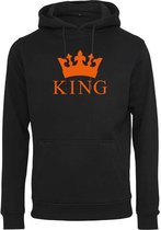 Hoodie King-Zwart - Oranje-XS