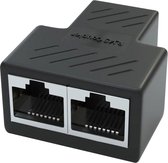 Répartiteur de câble Internet Triple J® - Répartiteur Réseau - Coupleur Ethernet - Coupleur RJ45 - 100 Mbps - Zwart
