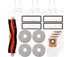 19 accessoires voor Dreame L10s Ultra-stofzuiger, 1 * hoofdborstel, 6 * zijborstels, 4 * stofzakken, 4 * filters, 4 * doekjes voor Dreame L10s Ultra-stofzuiger
